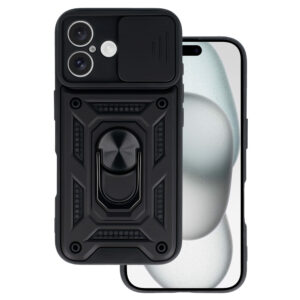 Slide Camera Armor Case for Iphone 16 Black