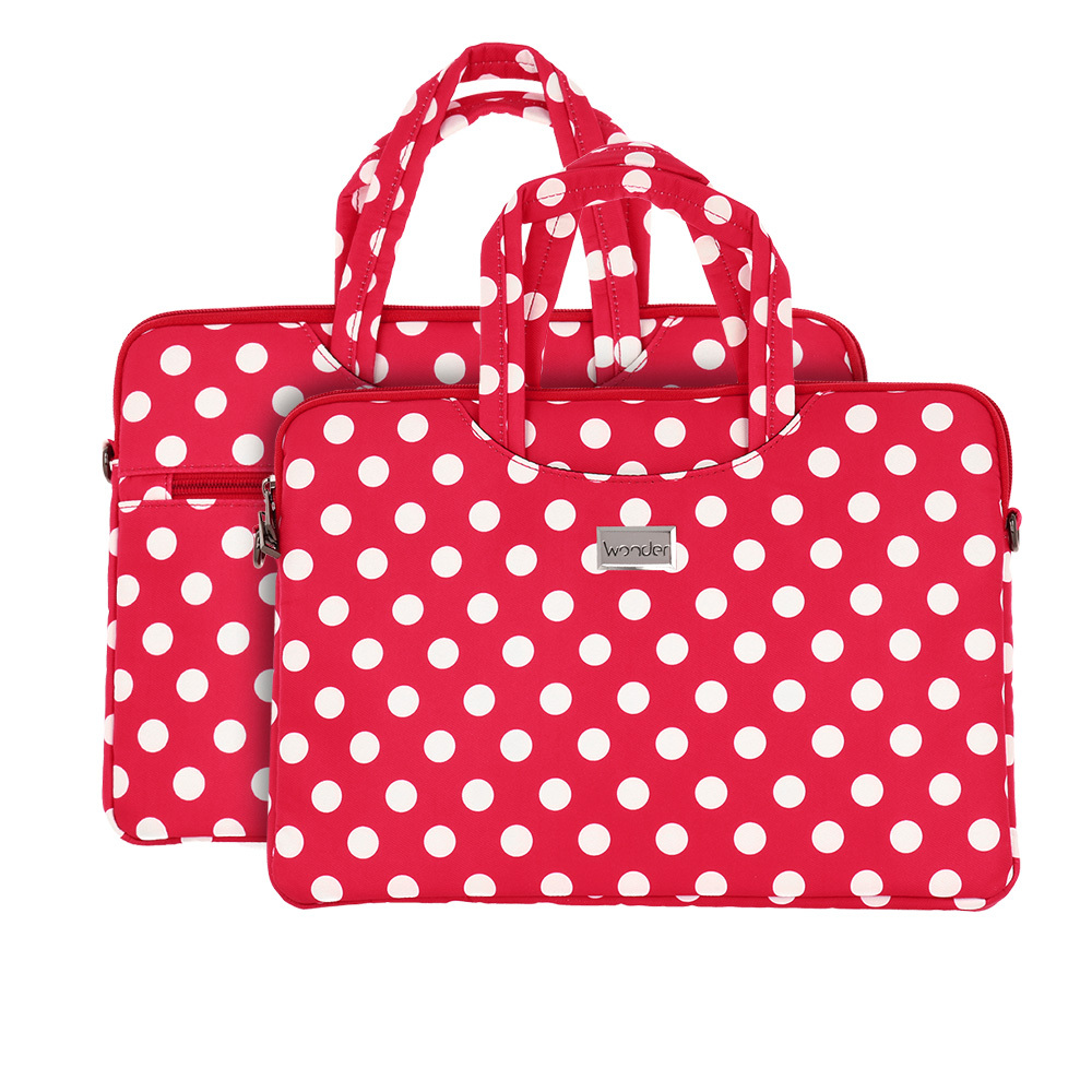 Wonder Briefcase Laptop 13-14 inches red polka-dot