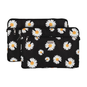Wonder Sleeve Laptop 13-14 inches black daisies