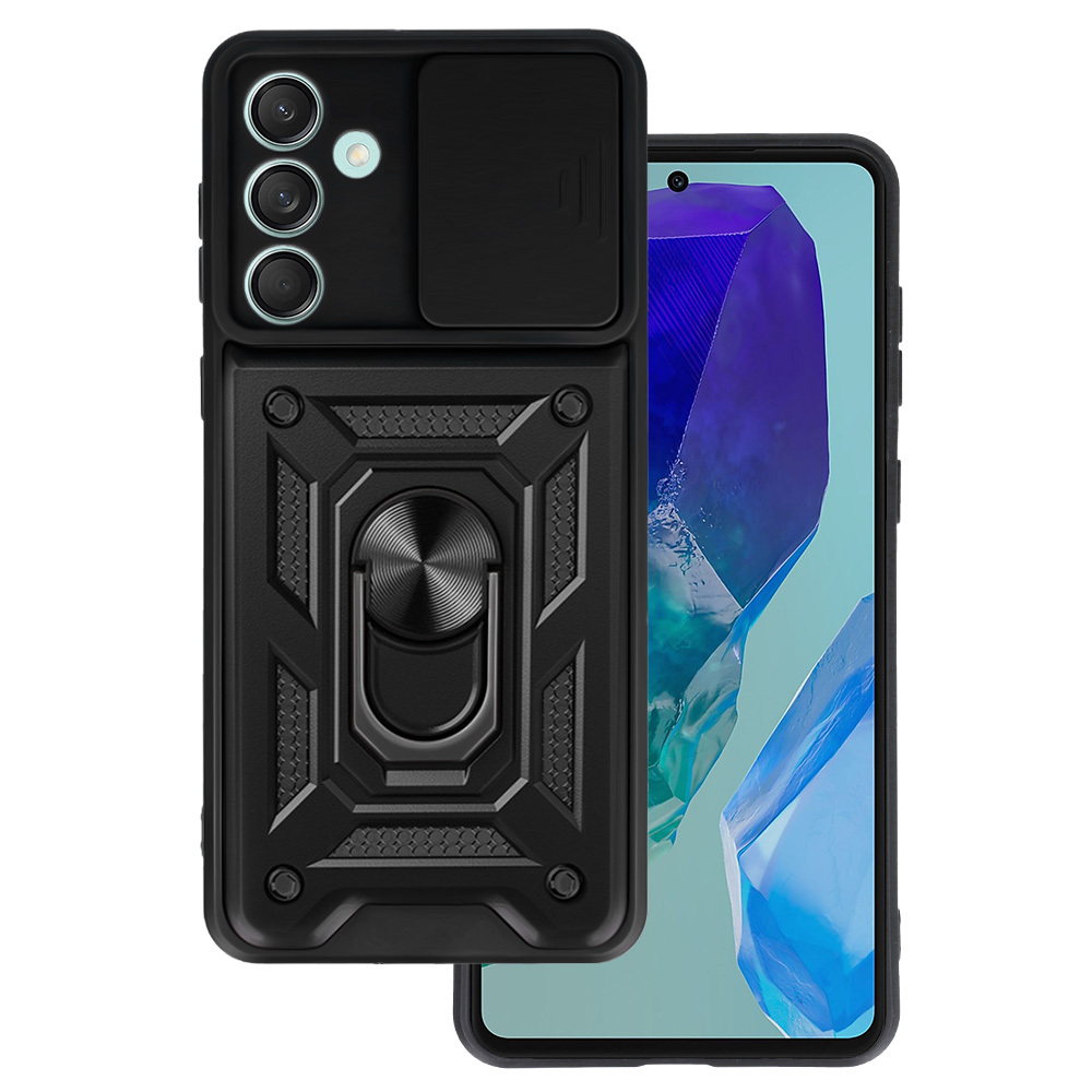 Slide Camera Armor Case for Samsung Galaxy M55 5G Black