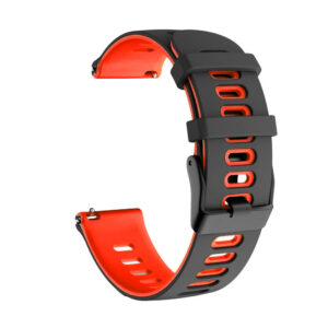 Universal silicone loop 22mm design 3 black-red