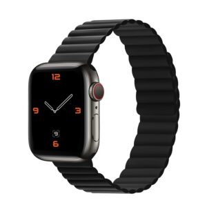 Silicone magnetic loop for Apple Watch 42/44/45/49 double-sided design 2 black