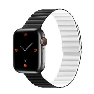 Silicone magnetic loop for Apple Watch 38/40/41 double-sided design 2 white-black