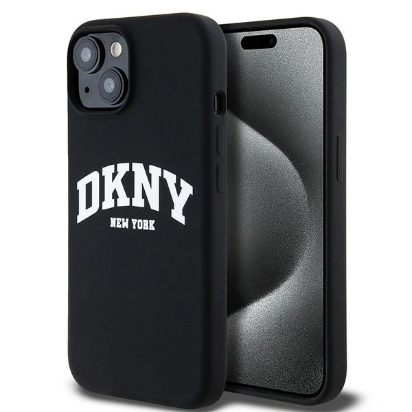 Original Case DKNY hardcase Liquid Silicone White Printed Logo MagSafe DKHMP14SSNYACH for Iphone 14/15/13 black