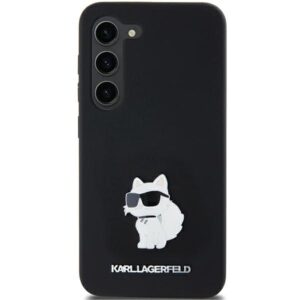 Original Pouch KARL LAGERFELD hardcase Silicone Choupette Metal Pin KLHCSA35SMHCNPK for Samsung Galaxy A35 black
