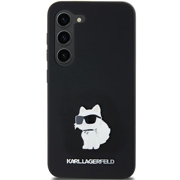 Original Pouch KARL LAGERFELD hardcase Silicone Choupette Metal Pin KLHCSA35SMHCNPK for Samsung Galaxy A35 black
