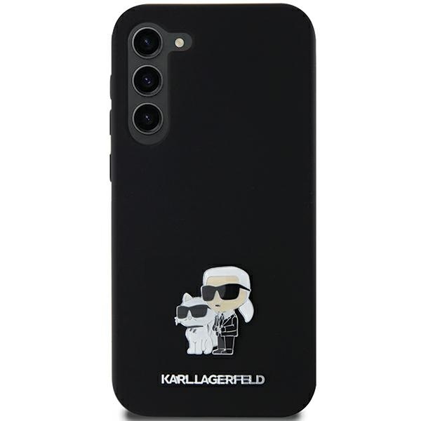 Original Pouch KARL LAGERFELD hardcase Silicone Karl&Choupette Metal Pin KLHCSA35SMHKCNPK for Samsung Galaxy A35 black