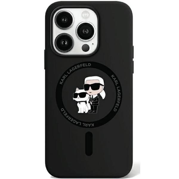 Original Pouch KARL LAGERFELD hardcase Silicone Karl & Choupette MagSafe KLHMP15LSCMKCRHK for Iphone 15 Pro Black