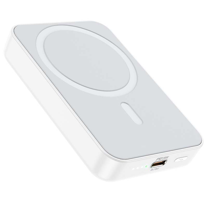 Borofone Power Bank 10000mAh Plus Reach - Type C - PD 20W magnetic with induction charging white