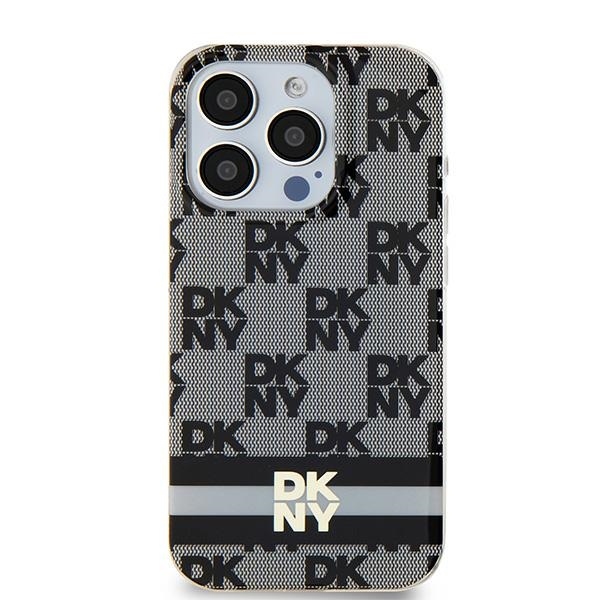 Original Case DKNY hardcase IML Checkered Mono Pattern & Printed Stripes MagSafe DKHMP14SHCPTSK for Iphone 14/15/13 black