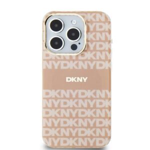 Original Case DKNY hardcase IML Mono & Stripe MagSafe DKHMP15SHRHSEP for Iphone 15/14/13 pink