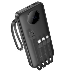 Borofone Power Bank 10000mAh BJ53 Power - with Micro USB, USB, Type C and Lightning cables black