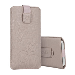 WONDER Deko Pouch Case (Size L) for Iphone 13 Mini/12 Mini/SE 2020/2022/7/8 cappuccino