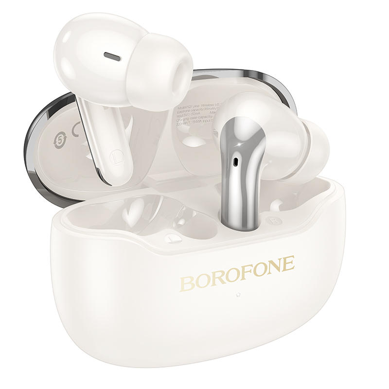 Borofone TWS Bluetooth Earphones FQ1 Plus Shine ANC+ENC white