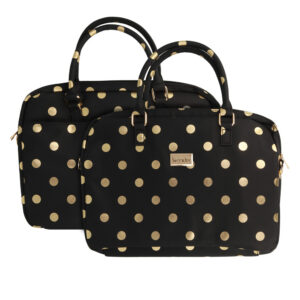 Wonder Briefcase Laptop 15-16 inches gold polka-dot