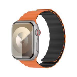 Benks Magnetic Silicone Watch Band for Apple Watch 42/44/45/49 orange-black