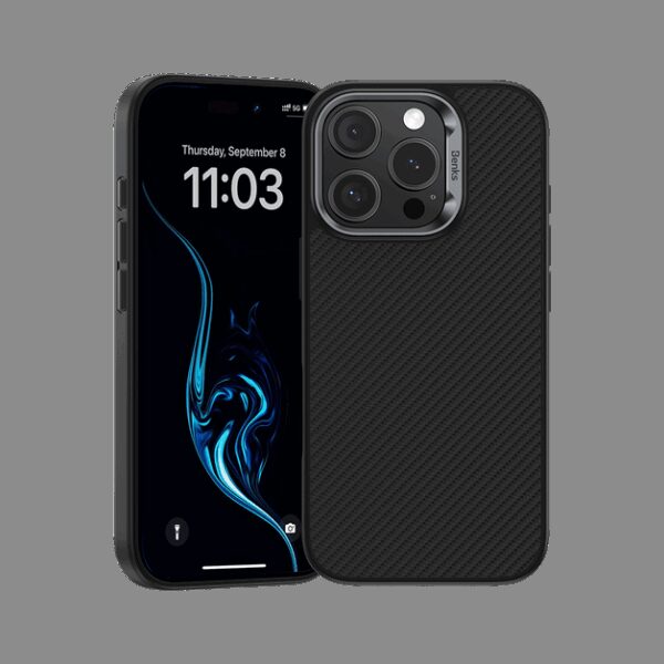 Benks Magnetic Armor Pro Kevlar Case Metal Frame 600D for Iphone 16 Pro black