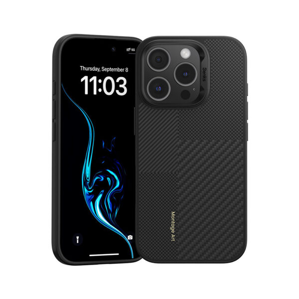 Benks Montage Magnetic Armor Pro Kevlar Case Metal Frame 600D+1500D for Iphone 16 Pro black