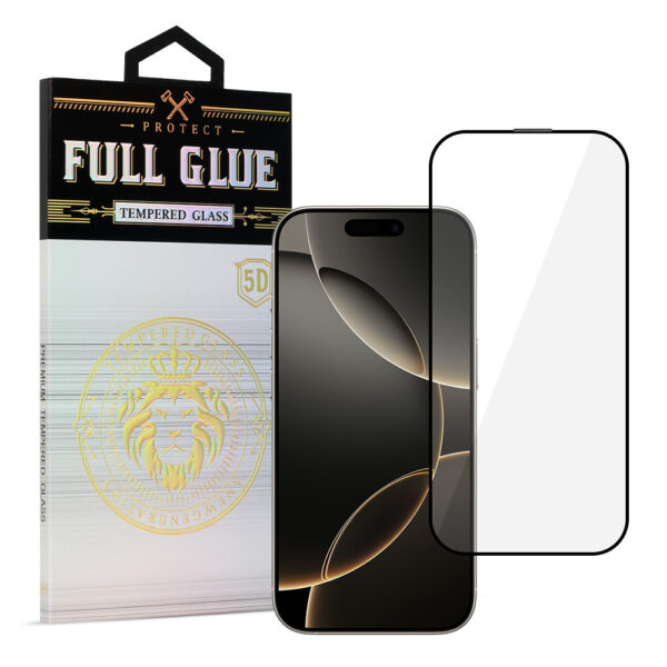 Tempered Glass HARD Full Glue 5D for IPHONE 16 PRO MAX BLACK