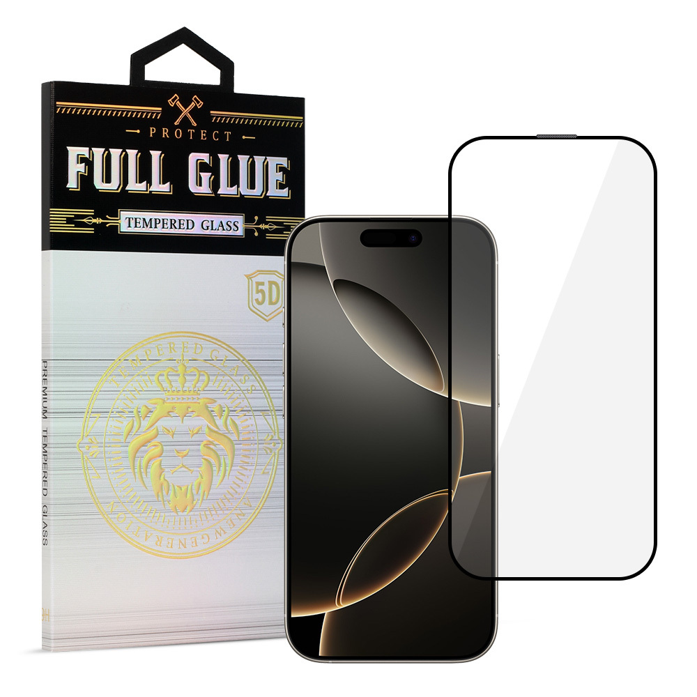 Tempered Glass HARD Full Glue 5D for IPHONE 16 PRO MAX BLACK
