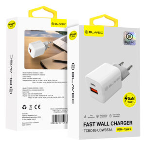 Blavec Wall charger BC-4 GaN - USB + Type C - 35W 3A (TCBC4G-UCW353A) white