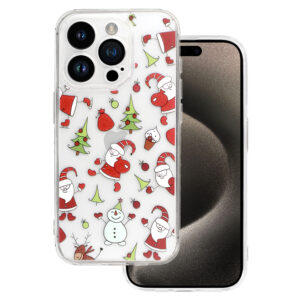 TEL PROTECT Christmas Clear Case for Iphone 16 Plus Design 1