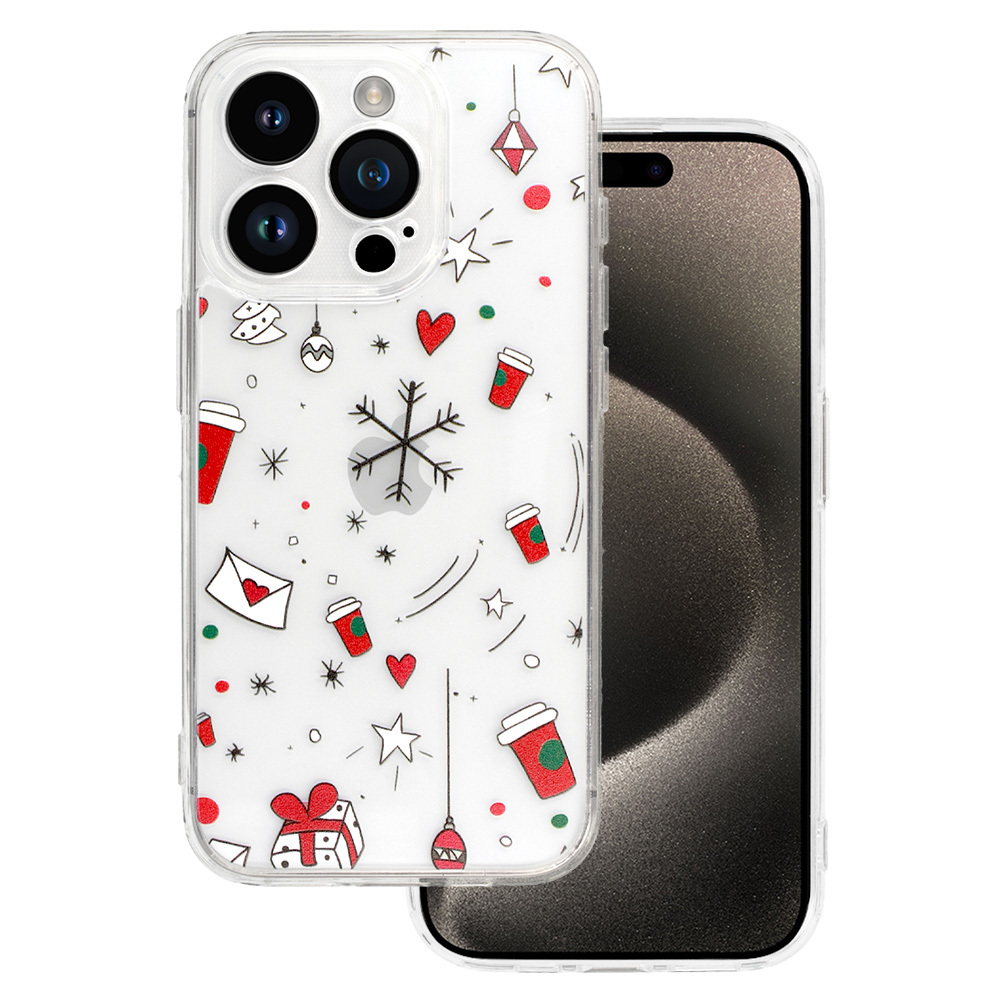 TEL PROTECT Christmas Clear Case for Iphone 16 Plus Design 3