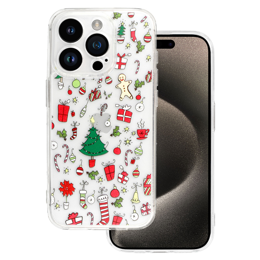 TEL PROTECT Christmas Clear Case for Iphone 16 Plus Design 2