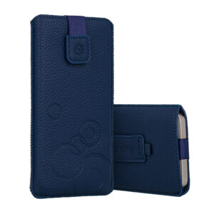 WONDER Deko Pouch Case (Size L) for Iphone 13 Mini/12 Mini/SE 2020/2022/7/8 navy