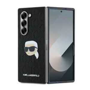 Original Case KARL LAGERFELD Saffiano Monogram Head Pin KLHCZFD6PGKSKIHK for Samsung Galaxy Z Fold 6 black