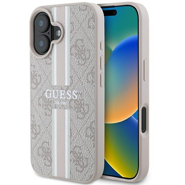 product-98420 Original Case GUESS hardcase 4G Printed Stripes MagSafe GUHMP16SP4RPSP for Iphone 16 pink