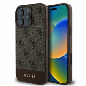 Original Case GUESS hardcase 4G Bottom Stripe GUHCP16LG4GLBR for Iphone 16 Pro brown