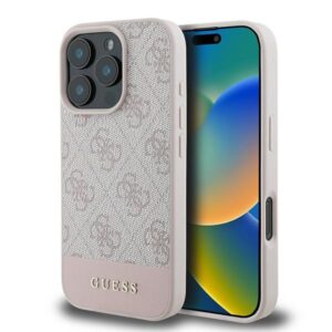 Original Case GUESS hardcase 4G Bottom Stripe GUHCP16XG4GLPI for Iphone 16 Pro Max pink