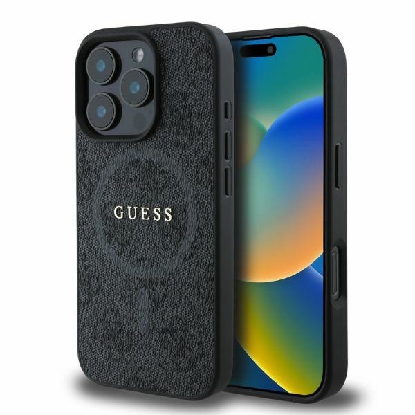 Original Case GUESS hardcase 4G Ring Classic Logo MagSafe GUHMP16XG4GFRK for Iphone 16 Pro Max black
