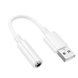 Borofone Adapter BV22 Lemon - USB to jack 3,5mm - white