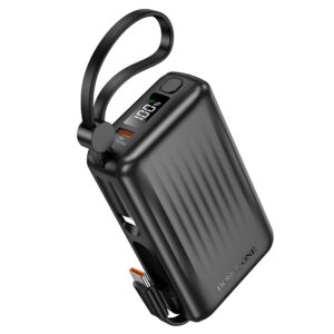 Borofone Power Bank 10000mAh BJ70 Source - Type C - PD 20W with Type C and Lightning cables black