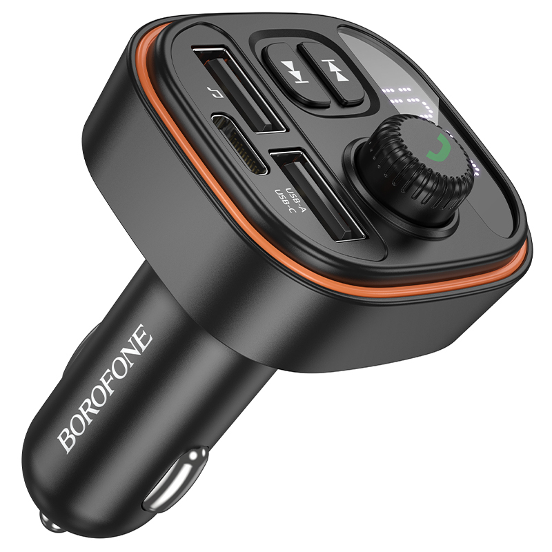 Borofone Transmitter FM BC59 Heroic MP3, Bluetooth - 2xUSB + Type C - black
