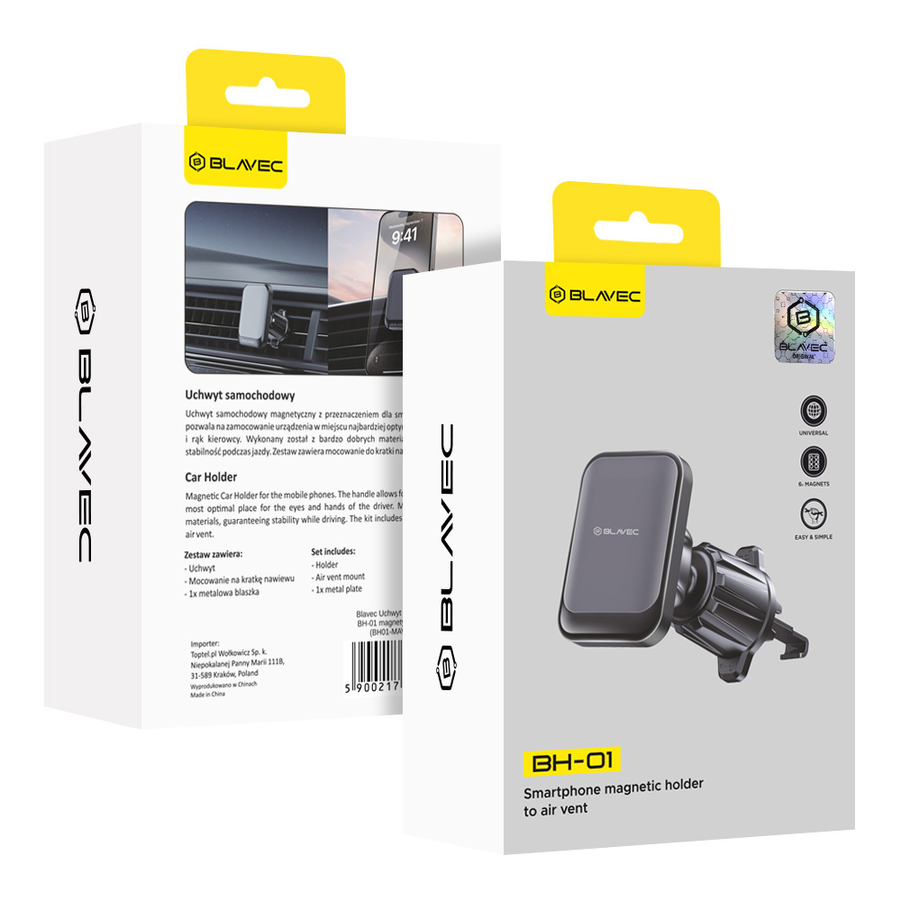 Blavec Car holder BH-01 magnetic to air vent (BH01-MAVB) black