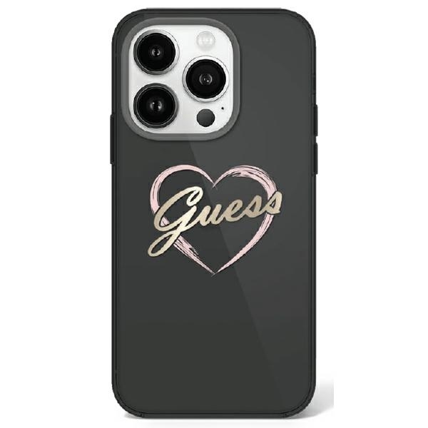 Original Case GUESS IML Heart GUHCP16LHCHGSPK for Iphone 16 Pro black