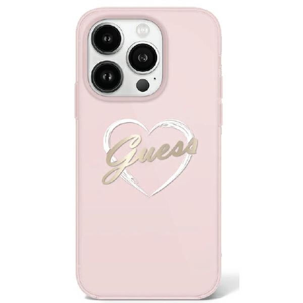 Original Case GUESS IML Heart GUHCP16LHCHGSPP for Iphone 16 Pro pink