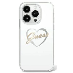 Original Case GUESS IML Heart GUHCP16LHCHGSPT for Iphone 16 Pro transparent
