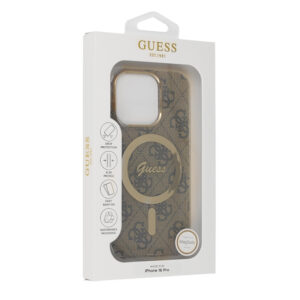 Original Case GUESS IML 4G Magsafe GUHMP16LH4STW for Iphone 16 Pro brown