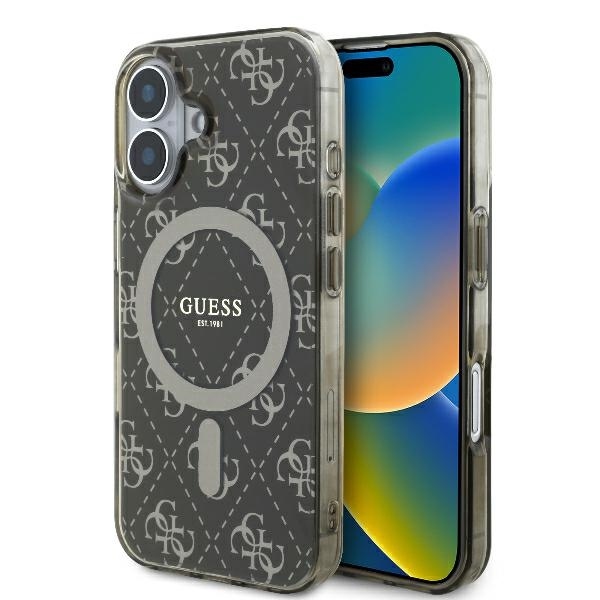 Original Case GUESS IML 4G Background Magsafe GUHMP16SH4DTEW for Iphone 16 brown