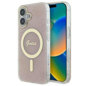 Original Case GUESS IML 4G Magsafe GUHMP16SH4STP for Iphone 16 pink
