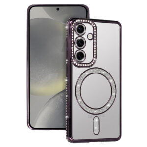 Bling Magsafe Case for Samsung Galaxy S25 purple