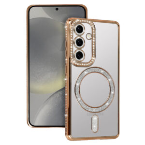 Bling Magsafe Case for Samsung Galaxy S25 gold