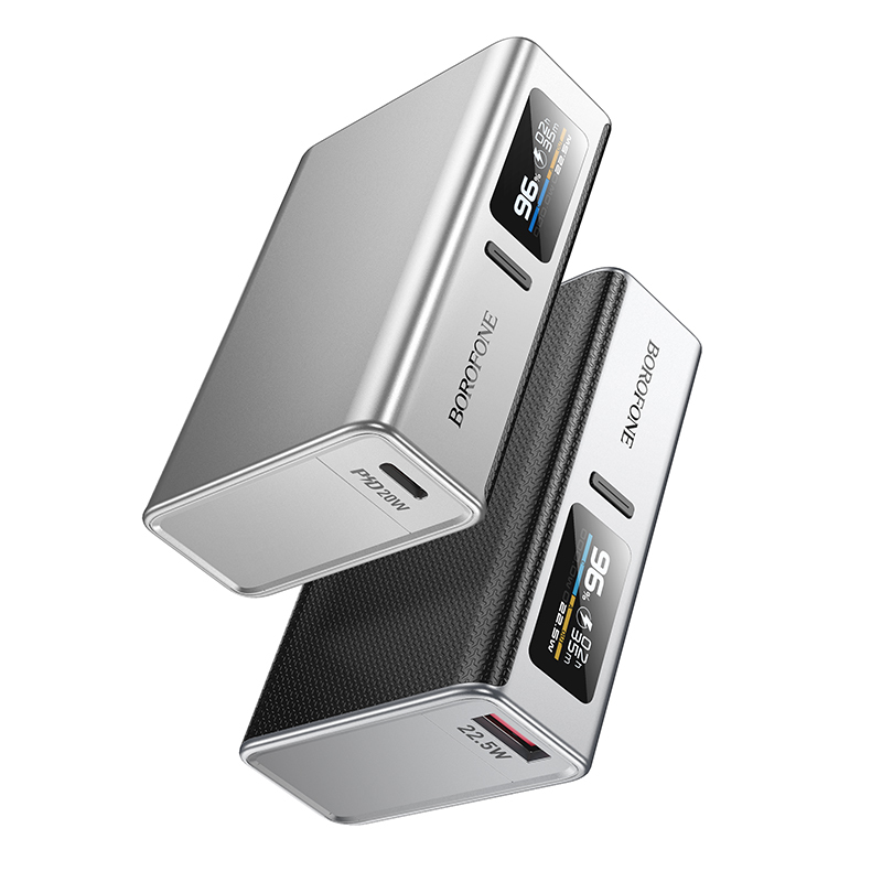 Borofone Power Bank 10000mAh BJ72 Energy - USB + Type C - QC 3.0 PD 20W grey