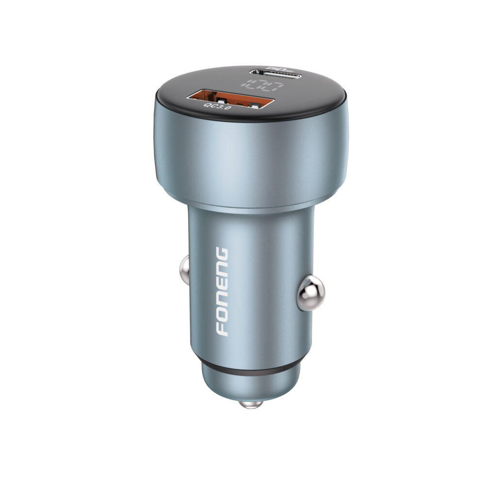 Foneng Car charger C18 - USB + Type C - PD 48W 3A grey