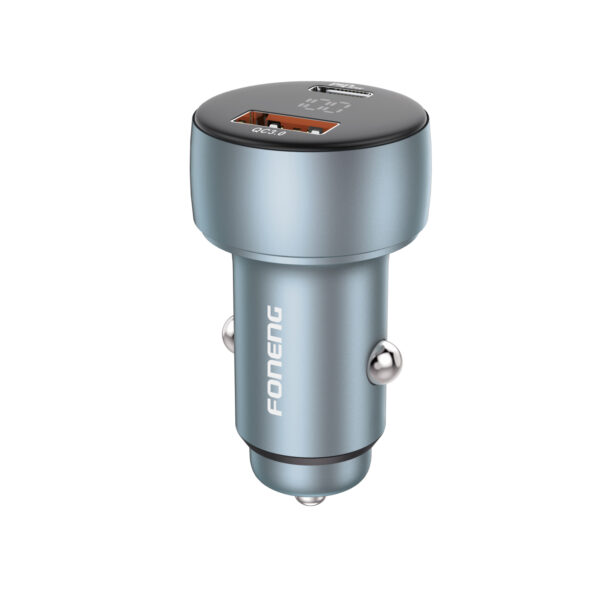 Foneng Car charger C18 - USB + Type C - PD 48W 3A grey