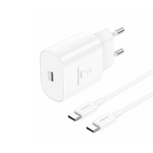 Foneng Wall charger EU51 GaN - Type C - PD 25W with Type C to Type C cable white